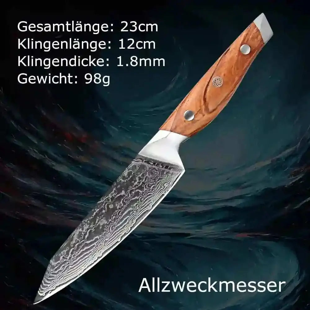 Allzweckmesser | Maße | Damastmesser | Rhodos Serie