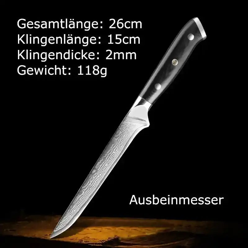 Ausbeinmesser | Maße | Damastmesser | Black Serie