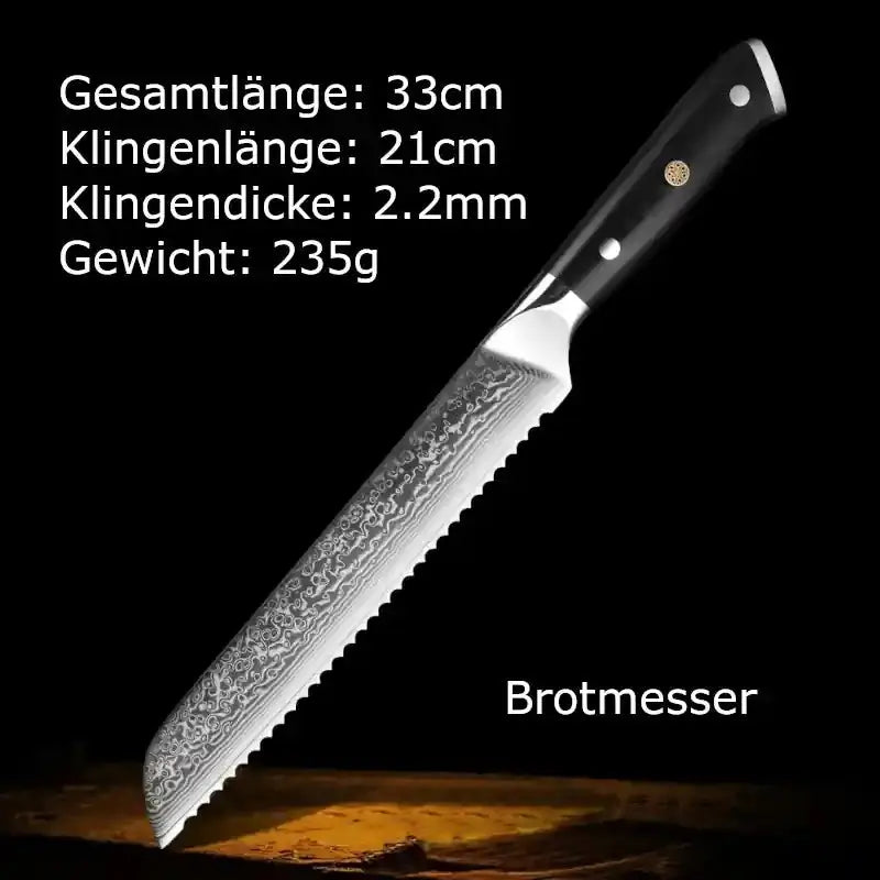 Brotmesser | Maße | Damastmesser | Black Serie