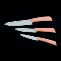 Keramikmesser Set Zirkonoxid – Pinker Griff, 3-teilig