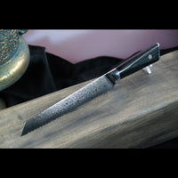 SKeld™ Damast Brotmesser V2 Black Serie – Brotmesser mit Wellenschliff