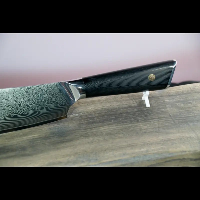 Ergonomischer schwarzer G10 Griff des SKeld™ Damast Butchermesser Fleischmesser - V2 Black Serie