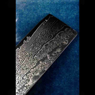 Japanisches Nakiri Damastmesser – Schneidemesser und Küchenmesser mit Olivenholzgriff und scharfer Klinge, edles Besteck für die Küche