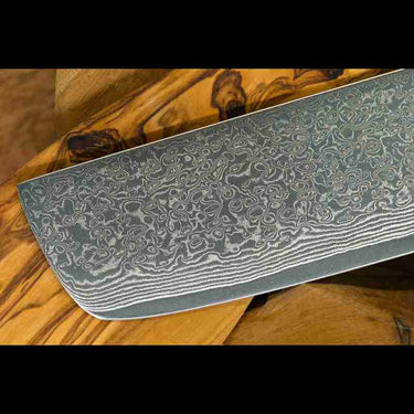 Japanisches Nakiri Damastmesser – Schneidemesser und Küchenmesser mit scharfer Klinge, edles Besteck für die Küche