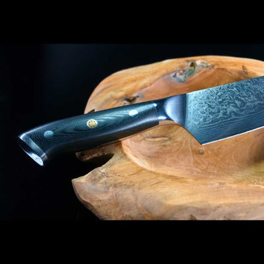 Schneidemesser und Küchenmesser aus Damaststahl – hochwertiges Kochmesser, Chefmesser und Universalmesser mit G10-Messergriff, ideales Besteck für die Küche, günstig und langlebig