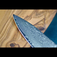 SKeld™ Damast Gemüsemesser Rhodos Serie mit 67 Lagen Damaststahl – scharfe VG10 Klinge