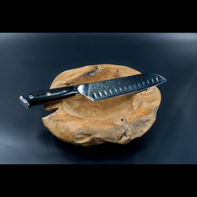 Schneidemesser mit G10-Messergriff – vielseitiges Santokumesser in japanischer Damast-Qualität, ideal als Allzweckmesser für die Küche, günstig im hochwertigen Besteck-Set erhältlich