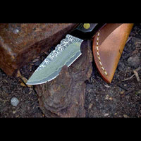 SKeld™ Outdoor Damastmesser 7,5 cm Klinge aus hochwertigem Damaststahl