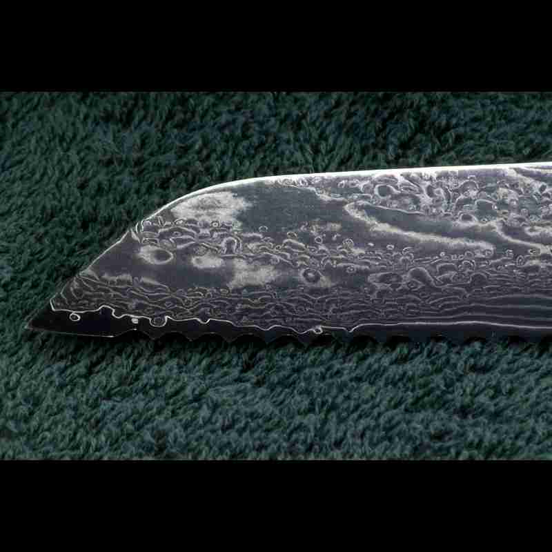 SKeld™ - Schneidemesser - Brotmesser Klinge aus V10 Kernstahl mit 67 Lagen Damast