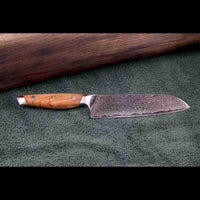 SKeld™ - Schneidemesser - Damast Santokumesser mit VG10 Kernstahl und Olivenholzgriff