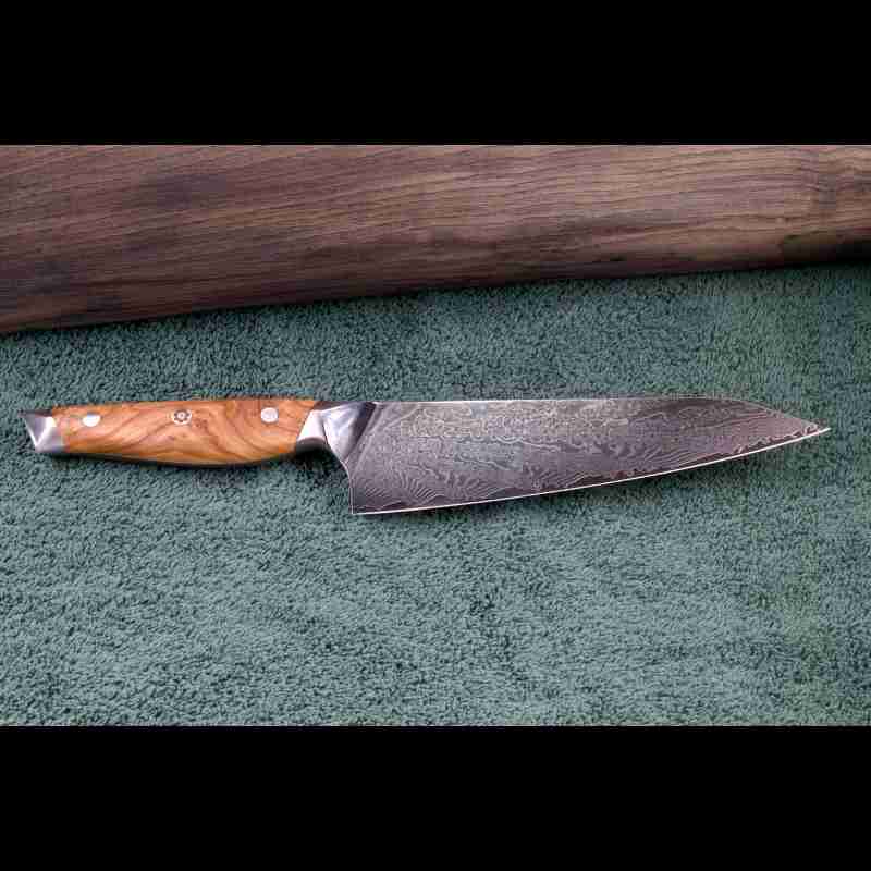 SKeld™ - Schneidemesser - Damast Kiritsukemesser mit VG10 Kernstahl und Olivenholzgriff